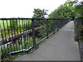 Footbridge and pipeline