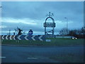 SO5947 : Roundabout at Burley Gate by Fabian Musto