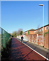 Cherry Hinton: cycling past a corrugated fence