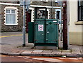 Monitoring cabinet on a Caerphilly corner