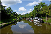 SJ8220 : Canal at Gnosall Heath in Staffordshire by Roger  D Kidd