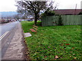 Metal bench alongside The Bryn, Trethomas