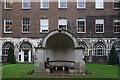 View of a shelter and statue in one of the quad areas in King