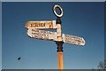 Old Direction Sign - Signpost by the A6055, New Scriven