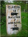 Old Milepost by the A81, Strathblane Parish