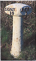 NT9255 : Old Milepost by the A6105, west of Foulden by Milestone Society