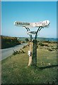 Old Direction Sign - Signpost by crossroads on Treslea Downs, Cardinham Parish