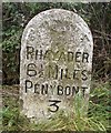 SO0665 : Old Milestone by the A44, Gwystre, Nantmel Parish by Milestone Society