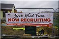 Larch Wood Farm under construction (2) - recruitment poster, Silverwoods Way, Kidderminster, Worcs