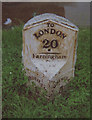 TQ5663 : Old Milestone by the A20, London Road, West Kingsdown by C Woodward