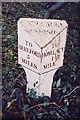 SO5535 : Old Milepost by the B4399 near Bower Farm, Holme Lacy Parish by Milestone Society