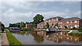 Moorings and housing in Market Drayton, Shropshire