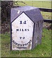 Old Milestone by the A477, Pen-y-bont, Amroth Parish