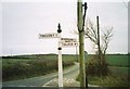 Old Direction Sign - Signpost by Freewater Hill crossroads, Tregony Parish