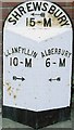 Old Milepost by the B4393, Sarn-wen, Llandrinio Parish