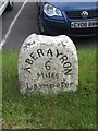 Old Milestone by the A482, Ystrad Aeron, Llanfihangel Ystrad Parish