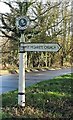 Old Direction Sign - Signpost by Woodington Road, Wellow Parish