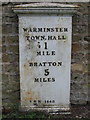 Old Milepost by Parsonage Farm, Elm Hill, Warminster