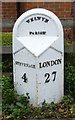 Old Milepost by the B197, London Road, Welwyn Parish