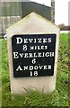 Modern Milestone by the A342, Devizes Road, Rushall