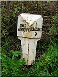 SH8415 : Old Milestone of the former A470, Bronllys by Milestone Society