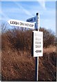 Direction Sign - Signpost on Old Wells Road, Leigh on Mendip