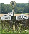 Direction Sign - Signpost on the A283 opposite Streel