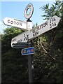 Old Direction Sign - Signpost by the B5476, Coton