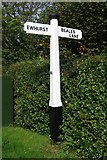 TQ8224 : Old Direction Sign - Signpost by the A28, Station Road, Northiam by Milestone Society