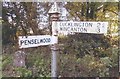 Old Direction Sign - Signpost by Long Lane, Penselwood