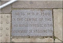 TQ2580 : Old Boundary Marker by the A40, Bayswater Road, Paddington parish by Milestone Society