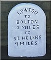 Old Milestone by the A572, Newton Road, Golborne parish