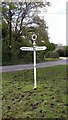 SU1611 : Old Direction Sign - Signpost by Gorley Cross, Hyde parish by Milestone Society