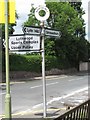 SJ4808 : Old Direction Sign - Signpost by Cross Roads, Bayston Hill parish by Milestone Society