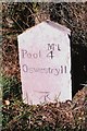 Old Milestone by the A483, north of Crowther Hall, Welshpool parish