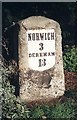 Old Milestone by A1074 slip road, New Costessey