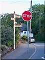 Old Direction Sign - Signpost by Elerkey Lane, Veryan parish