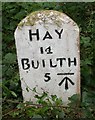 Old Milestone by the A470, south of Builth Wells, Erwood parish