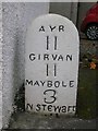 Old Milestone by the B7023, Crosshill, Kirkmichael parish