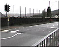 Pelican crossing on a speed bump, Abercynon Road, Ynysboeth