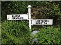 Old Direction Sign - Signpost north of Drakeford Bridge, Lustleigh parish