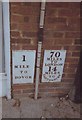 Old Milestone plates by the A256, London Road, Buckland, Dover parish