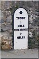 Old Milepost by the A4139, Marsh Road, Tenby