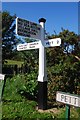Old Direction Sign - Signpost by Battery Hill, Fairlight parish