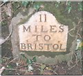 Old Milestone by Tavistock Lodge, Harptree Hill, West Harptree parish