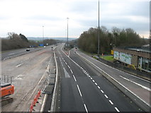 ST5689 : The M48 at Junction 1 (Aust), looking east by David Purchase
