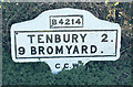 Old Milestone by the B4214, Bromyard Road, Tenbury parish