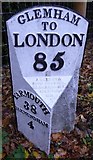 TM3458 : Old Milestone by the A12, Main Road, Little Glemham by R Mudhar