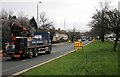 Lorry approaching roadworks, Great Western Road