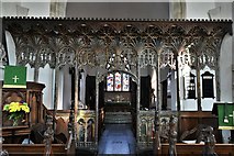 TM3973 : Bramfield, St. Andrew's Church: The beautiful medieval screen by Michael Garlick